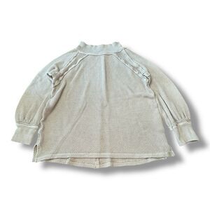 We The Free She's a Keeper Mock Neck Sweater Knit Oversized Tan Women’s Size S